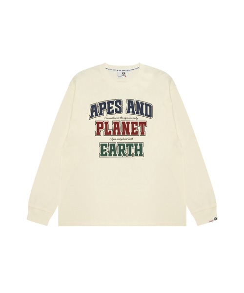 AAPE BY A BATHING APE(エーエイプバイアベイシングエイプ)の「AAPE MAIN LONG SLEEVE TEE(Tシャツ/カットソー・メンズ・ブルー系その他2/アイボリー・MEDIUM/LARGE/X-LARGE/SMALL)」の2枚目の写真