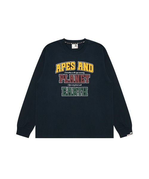 AAPE BY A BATHING APE(エーエイプバイアベイシングエイプ)の「AAPE MAIN LONG SLEEVE TEE(Tシャツ/カットソー・メンズ・ブルー系その他2/アイボリー・MEDIUM/LARGE/X-LARGE/SMALL)」の1枚目の写真