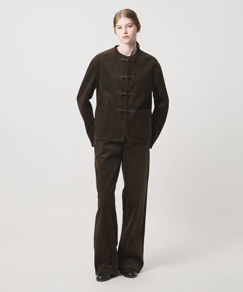 LOEFF（ロエフ）の「＜LOEFF＞8W コーデュロイ ジャケット（ノーカラージャケット・レディース・ブラウン/ブラック・0/1）」の3枚目の写真