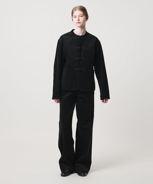 LOEFF（ロエフ）の「＜LOEFF＞8W コーデュロイ ジャケット（ノーカラージャケット・レディース・ブラウン/ブラック・0/1）」の5枚目の写真