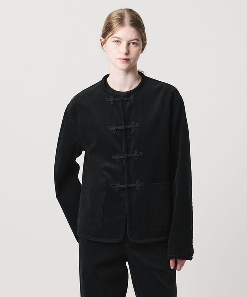 LOEFF（ロエフ）の「＜LOEFF＞8W コーデュロイ ジャケット（ノーカラージャケット・レディース・ブラウン/ブラック・0/1）」の6枚目の写真