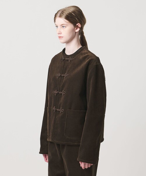 LOEFF（ロエフ）の「＜LOEFF＞8W コーデュロイ ジャケット（ノーカラージャケット・レディース・ブラウン/ブラック・0/1）」の8枚目の写真