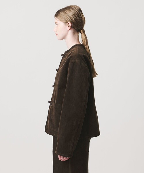 LOEFF（ロエフ）の「＜LOEFF＞8W コーデュロイ ジャケット（ノーカラージャケット・レディース・ブラウン/ブラック・0/1）」の9枚目の写真
