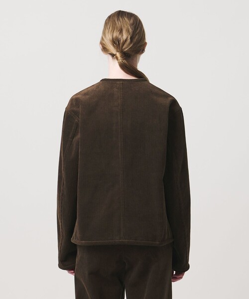 LOEFF（ロエフ）の「＜LOEFF＞8W コーデュロイ ジャケット（ノーカラージャケット・レディース・ブラウン/ブラック・0/1）」の10枚目の写真