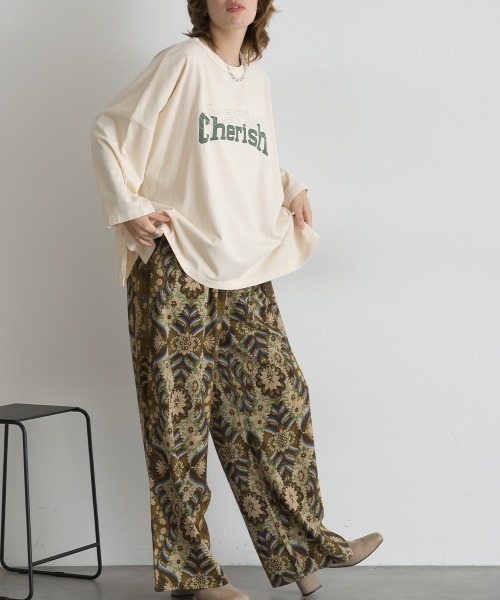 le colis(ルコリ)の「ロゴワイド 9分袖Tシャツ(Tシャツ/カットソー・レディース・オレンジ/グリーン/チャコールグレー/ベージュ・FREE)」の6枚目の写真