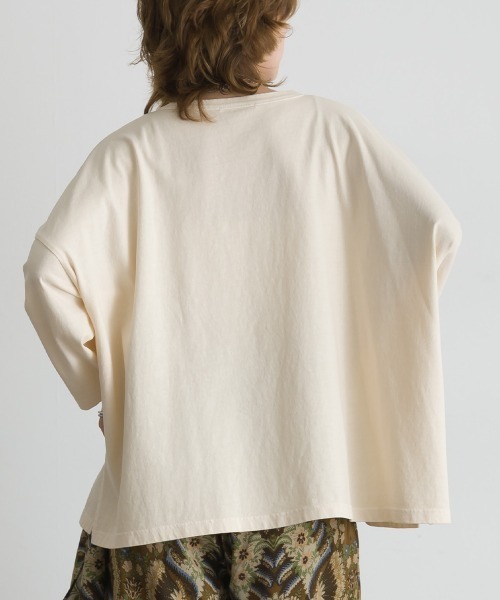 le colis(ルコリ)の「ロゴワイド 9分袖Tシャツ(Tシャツ/カットソー・レディース・オレンジ/グリーン/チャコールグレー/ベージュ・FREE)」の7枚目の写真