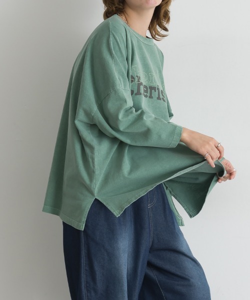 le colis(ルコリ)の「ロゴワイド 9分袖Tシャツ(Tシャツ/カットソー・レディース・オレンジ/グリーン/チャコールグレー/ベージュ・FREE)」の18枚目の写真