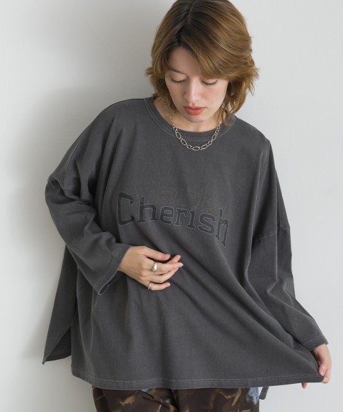 le colis(ルコリ)の「ロゴワイド 9分袖Tシャツ(Tシャツ/カットソー・レディース・オレンジ/グリーン/チャコールグレー/ベージュ・FREE)」の20枚目の写真