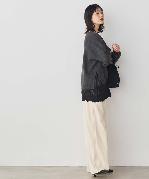 Gready Brilliant（グレディブリリアン）の「イージーセミワイド（その他パンツ・レディース・アイボリー/キャメル・38）」の7枚目の写真