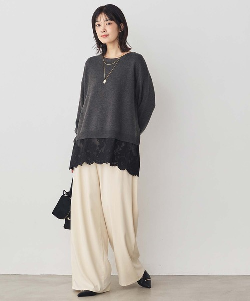 Gready Brilliant（グレディブリリアン）の「イージーセミワイド（その他パンツ・レディース・アイボリー/キャメル・38）」の9枚目の写真