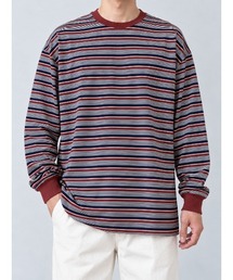 マルチボーダー ロングTシャツ 長袖カットソー OXA