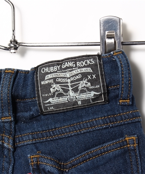 CHUBBYGANG（チャビーギャング）の「ストレッチデニム　スキニーハーフパンツ（デニムパンツ・キッズ・インディゴブルー・100/120/110/130）」の3枚目の写真