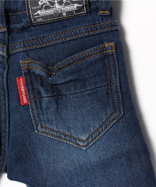 CHUBBYGANG（チャビーギャング）の「ストレッチデニム　スキニーハーフパンツ（デニムパンツ・キッズ・インディゴブルー・100/120/110/130）」の4枚目の写真