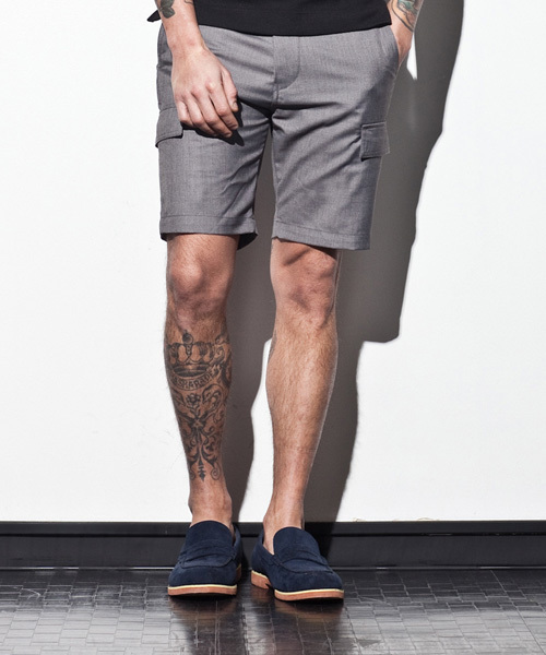 AKM Contemporary（エイケイエムコンテンポラリー）の「ショートカーゴパンツ（カーゴパンツ・メンズ・ネイビー/ブラック/グレー・MEDIUM/SMALL/LARGE）」の3枚目の写真