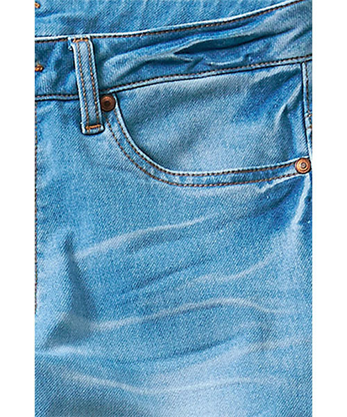 IEDIT（イディット）の「【股下丈が選べる】ブルーブラックプラネット本格仕様のカットソーライクデニムパンツ　　（デニムパンツ・レディース・ブルー/ライトブルー・4/5/13/2/3/6/7/1/10/8/12/9/11）」の3枚目の写真