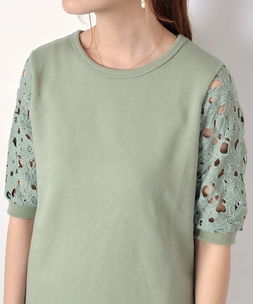 Khaju(カージュ)の「Khaju: フラワーレーススリーブワンピース□(ワンピース・レディース・カーキ/ネイビー・ONE SIZE)」の7枚目の写真