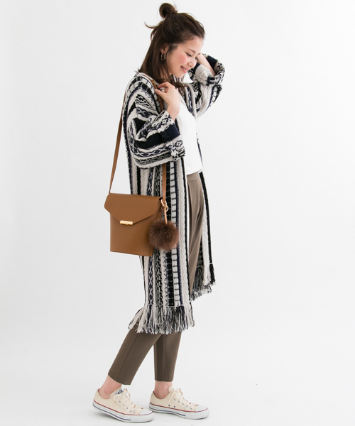 URBAN RESEARCH Sonny Label（アーバンリサーチサニーレーベル）の「Sonny Label ストライプニットガウン（その他アウター・レディース・オフホワイト/カーキ・FREE）」の3枚目の写真