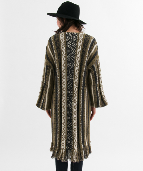 URBAN RESEARCH Sonny Label（アーバンリサーチサニーレーベル）の「Sonny Label ストライプニットガウン（その他アウター・レディース・オフホワイト/カーキ・FREE）」の7枚目の写真