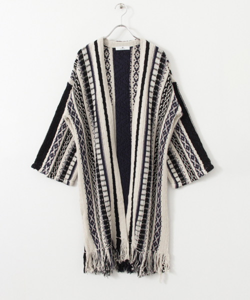 URBAN RESEARCH Sonny Label（アーバンリサーチサニーレーベル）の「Sonny Label ストライプニットガウン（その他アウター・レディース・オフホワイト/カーキ・FREE）」の12枚目の写真