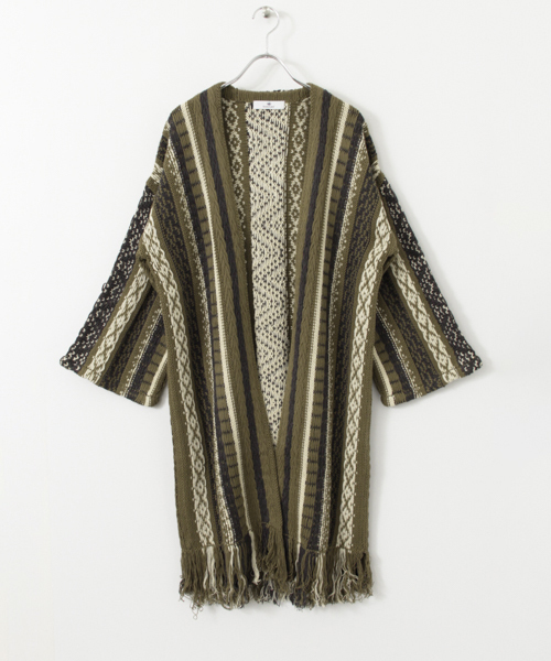 URBAN RESEARCH Sonny Label（アーバンリサーチサニーレーベル）の「Sonny Label ストライプニットガウン（その他アウター・レディース・オフホワイト/カーキ・FREE）」の13枚目の写真