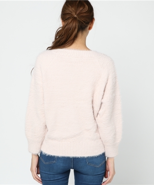 VENCEEXCHANGE（ヴァンスエクスチェンジ）の「フェザーカサネＶプルオーバー（ニット/セーター・レディース・オフホワイト/ライトグレー/ブラウン/ピンク・MEDIUM）」の10枚目の写真