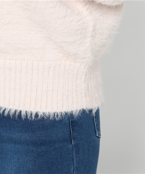 VENCEEXCHANGE（ヴァンスエクスチェンジ）の「フェザーカサネＶプルオーバー（ニット/セーター・レディース・オフホワイト/ライトグレー/ブラウン/ピンク・MEDIUM）」の6枚目の写真