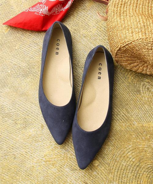 coen（コーエン）の「ポインテッドフラットパンプス（パンプス・レディース・ブラック/グレイッシュベージュ/ロイヤルブルー/ライトピンク・MEDIUM/LARGE/X-LARGE/SMALL）」の4枚目の写真