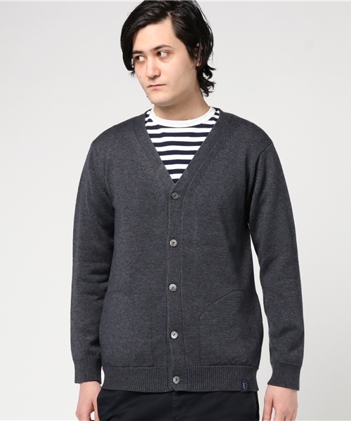 GLOSTER（グロスター）の「7G　Vネックカーデガン（カーディガン/ボレロ・メンズ・グレー/ネイビー・L/M/S）」の3枚目の写真