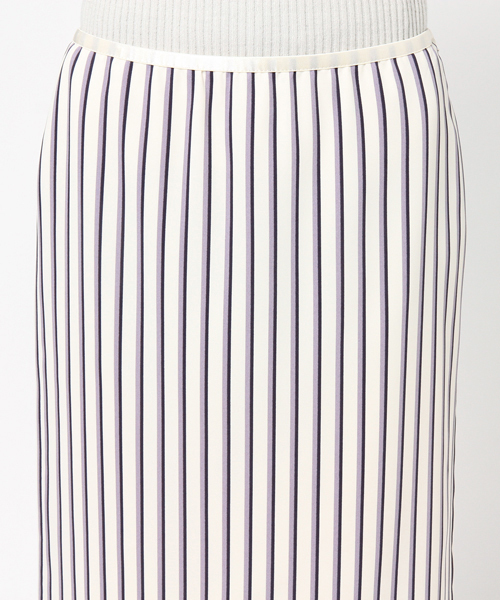 22 OCTOBRE（ヴァンドゥ－オクトーブル）の「ストライププリントスカート【セットアップ対応商品】（スカート・レディース・ベージュ/パープル・40/38）」の6枚目の写真