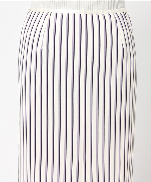 22 OCTOBRE（ヴァンドゥ－オクトーブル）の「ストライププリントスカート【セットアップ対応商品】（スカート・レディース・ベージュ/パープル・40/38）」の7枚目の写真