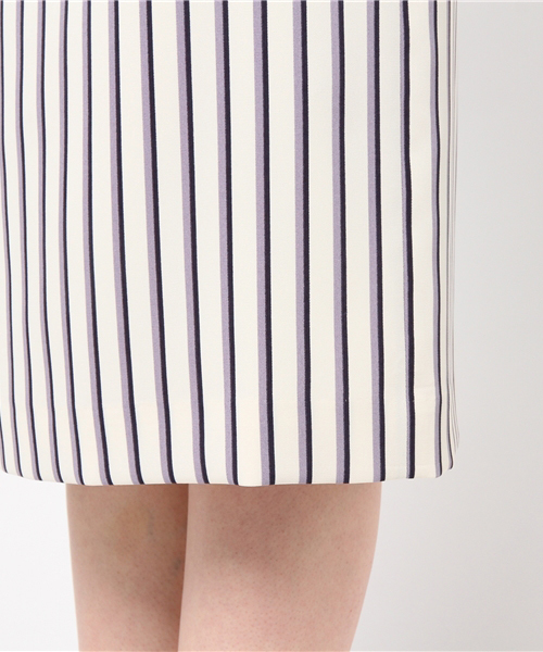 22 OCTOBRE（ヴァンドゥ－オクトーブル）の「ストライププリントスカート【セットアップ対応商品】（スカート・レディース・ベージュ/パープル・40/38）」の8枚目の写真