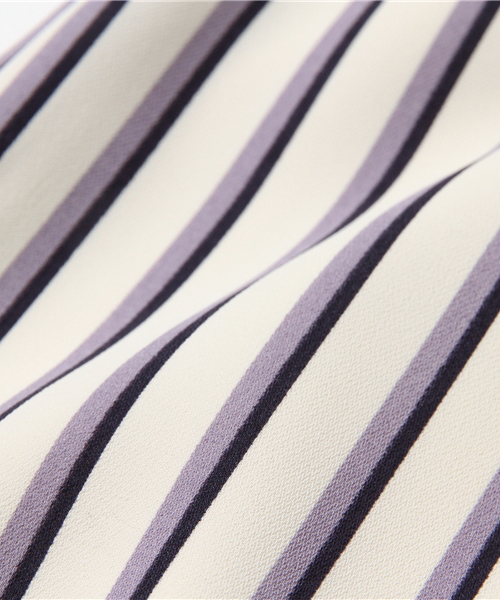 22 OCTOBRE（ヴァンドゥ－オクトーブル）の「ストライププリントスカート【セットアップ対応商品】（スカート・レディース・ベージュ/パープル・40/38）」の10枚目の写真