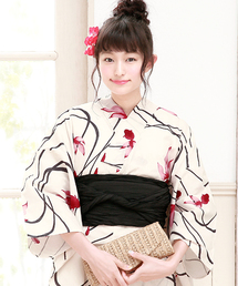 bonheur saisons | 浴衣3点セット 流水とレトロ金魚 （浴衣＋帯＋下駄）「bonheur saisons/ボヌールセゾン」(浴衣)