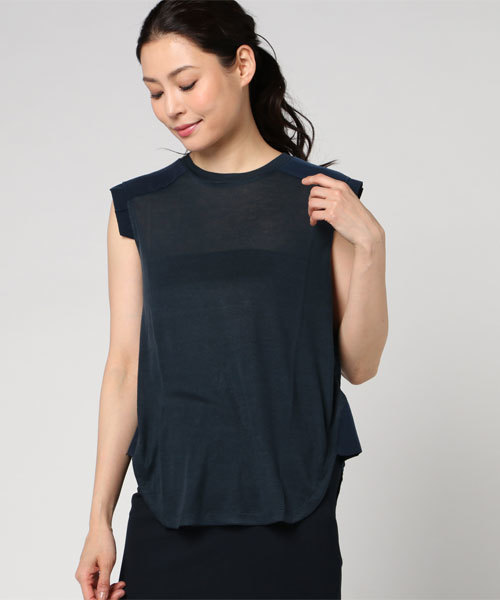 min@RNA（ミンアットアールエヌエー）の「M0390 デシンコンビジャージノースリ（タンクトップ・レディース・ネイビー/ブラック/ホワイト・MEDIUM）」の12枚目の写真