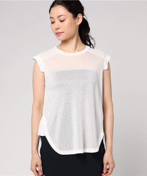 min@RNA（ミンアットアールエヌエー）の「M0390 デシンコンビジャージノースリ（タンクトップ・レディース・ネイビー/ブラック/ホワイト・MEDIUM）」の9枚目の写真