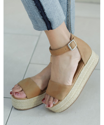 Re:EDIT | [季節感溢れるジュートソールサンダル]アンクルストラップ厚底ジュートサンダルシューズ/サンダル/ウエッジサンダル[リエディ](サンダル)