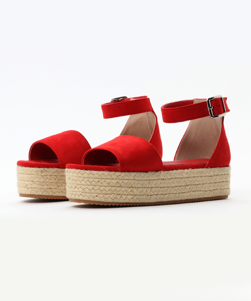 Re:EDIT（リエディ）の「[季節感溢れるジュートソールサンダル]アンクルストラップ厚底ジュートサンダルシューズ/サンダル/ウエッジサンダル[リエディ]（サンダル・レディース・レッド/ベージュ/イエロー/ライトブルー/ブラック・LARGE/MEDIUM/X-LARGE/SMALL）」の5枚目の写真