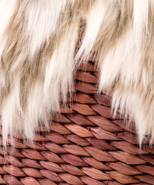 STUDIOUS（ステュディオス）の「【LAUGOA】フェイクファー＆メイズトート　Reine/0173-30010   （かごバッグ・レディース・ブラック/グレー/キャメル・FREE）」の7枚目の写真