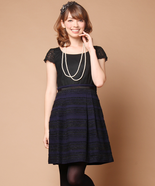 Prideglide プライドグライド の Anecanコラボ ウールファンシーボーダー ワンピース Wear