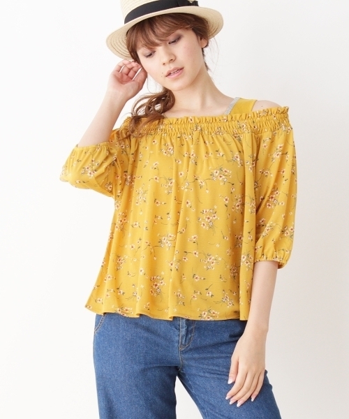 grove(グローブ)の「◆フラワーシャーリングブラウス&タンクSET(シャツ/ブラウス・レディース・ブルー/アイボリー/レッド/イエロー/グリーン・02/03)」の6枚目の写真
