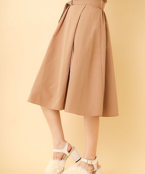 OLIVE des OLIVE（オリーブデオリーブ）の「アシメタックミディスカート◆（スカート・レディース・グリーン/キャメル/グレー/ピンク系その他・FREE）」の4枚目の写真