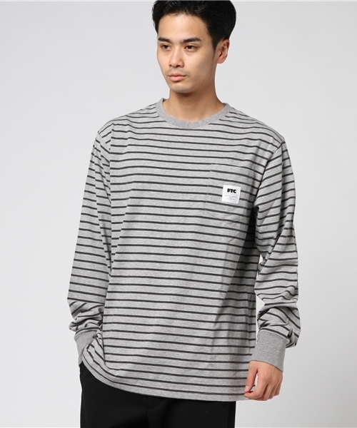 FTC（エフティーシー）の「STRIPED L/S TEE（Tシャツ/カットソー・メンズ・ホワイト/ピンク/グレー・MEDIUM/LARGE/X-LARGE/SMALL）」の3枚目の写真