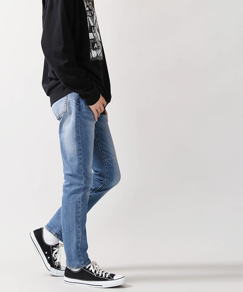 WEGO(ウィゴー)の「WEGO/ストレッチスキニーデニムパンツ(デニムパンツ・メンズ・ブラック/ダークインディゴブルー/ライトインディゴブルー・SMALL/MEDIUM/LARGE/X-LARGE)」の6枚目の写真