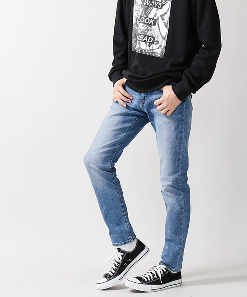 WEGO(ウィゴー)の「WEGO/ストレッチスキニーデニムパンツ(デニムパンツ・メンズ・ブラック/ダークインディゴブルー/ライトインディゴブルー・SMALL/MEDIUM/LARGE/X-LARGE)」の14枚目の写真