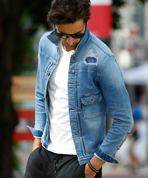 Mj5061 Tight Knit Denim Blouson Used デニムジャケット デニムジャケット Wjk ダヴルジェイケイ のファッション通販 Zozotown