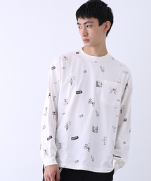 【Name.】EX.yukosaekiパターンルーズロングスリーブTシャツ