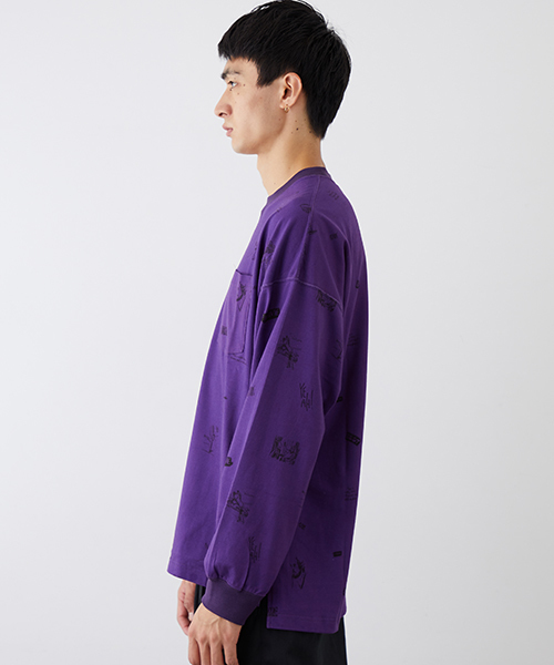 Name.（ネーム）の「【Name.】EX.yukosaekiパターンルーズロングスリーブTシャツ（Tシャツ/カットソー・メンズ・ブラック/パープル/ホワイト・0/1）」の5枚目の写真