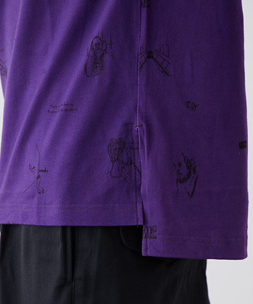 Name.（ネーム）の「【Name.】EX.yukosaekiパターンルーズロングスリーブTシャツ（Tシャツ/カットソー・メンズ・ブラック/パープル/ホワイト・0/1）」の8枚目の写真