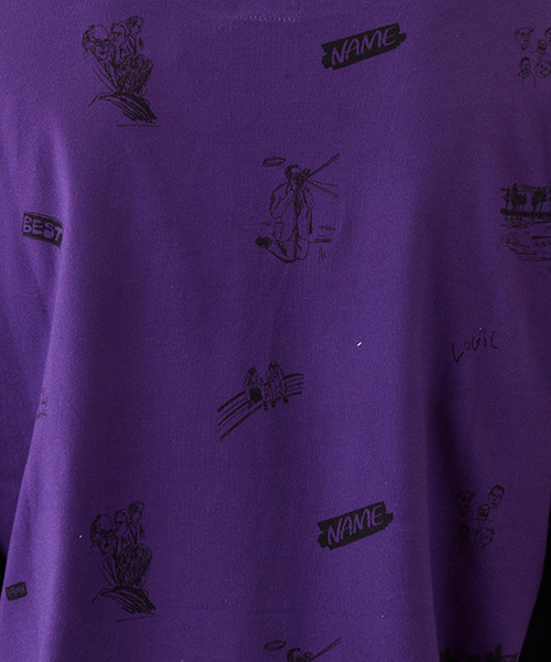 Name.（ネーム）の「【Name.】EX.yukosaekiパターンルーズロングスリーブTシャツ（Tシャツ/カットソー・メンズ・ブラック/パープル/ホワイト・0/1）」の9枚目の写真