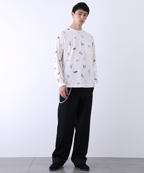Name.（ネーム）の「【Name.】EX.yukosaekiパターンルーズロングスリーブTシャツ（Tシャツ/カットソー・メンズ・ブラック/パープル/ホワイト・0/1）」の10枚目の写真